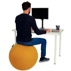 Ballon d'assise ergonomique PVC Tissu D: 65cm - avec Pompe - JAUNE