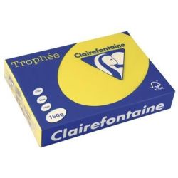 Rame A4 - 160g - Jaune Soleil CLAIREFONTAINE (250 f.) Ref: 1029