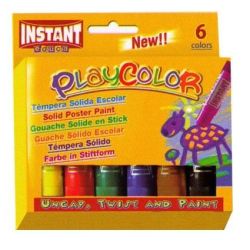 Gouache solide en stick INSTANT Playcolor - 10 g (6 couleurs)