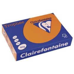 Rame A4 -  80g - Orange Vif  - CLAIREFONTAINE (500 f.) - Ref:1761