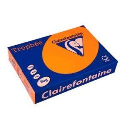 Rame A4 -  80g - Orange Fluo - CLAIREFONTAINE (500 f.) Ref:2978