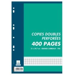 Copies Doubles 70gr - A4 -  Séyès - Perforées - 400 pages