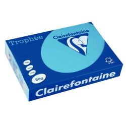 Rame A4 -  80g - Bleu Turquoise - CLAIREFONTAINE (500 f.)  Réf:1781