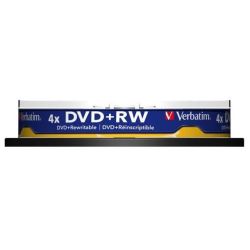 DVD+RW VERBATIM 4.7 Go - Vitesse : 4X - Spindle box (par 10)
