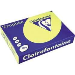 Rame A4 -  80g - Jaune Fluo - CLAIREFONTAINE (500f.) Ref:2977
