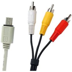 Cable photo/vidéo Mini USB 5 pin M / 3 RCA M pour apn - Z