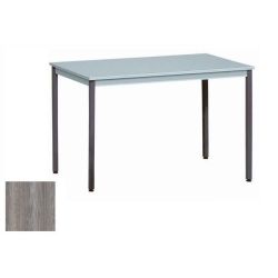Table poly. rectangulaire 140x70 cm Cèdre - Pieds  Aluminium