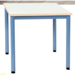 Table rectangulaire mélaM. 200x80cm - T1 - H46cm Blanc et pieds gris