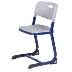 Chaise Scolaire Bleu et Grise - Hauteur : 38 cm - T4 (CP / CE1)