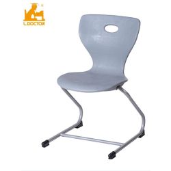Chaise coque moulée en polypro - Pieds inox - 42x42x42cm - T5 - Grise