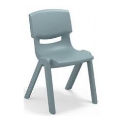 Chaise maternelle plastique - Assise H 26cm - T1 GRIS BLEU PASTEL