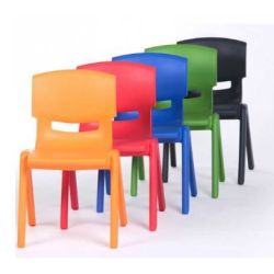 Chaise maternelle plastique - Assise H 26cm - T1 GRIS