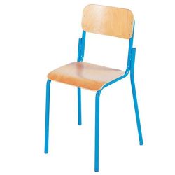 Chaise Scolaire en bois - Pieds Métal - H 46 cm - T6 (CM2 au Lycée) 