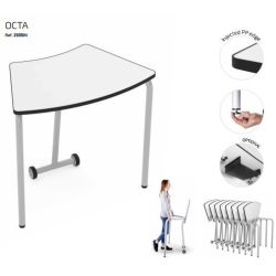 Table OCTA avec bras roulettes pliables 83 x 50cm - T6