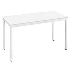 Table poly. rectangulaire 160 x 80 x H76- Plateau BLANC - Pieds BLANC