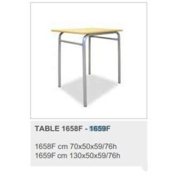 Table Scolaire Biplace en bois sans casier (130 x 50 x 76 cm) - T6
