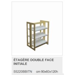 Etagère double Face en bois - Départ - 3 niveaux - L90 x 60 x H120 cm