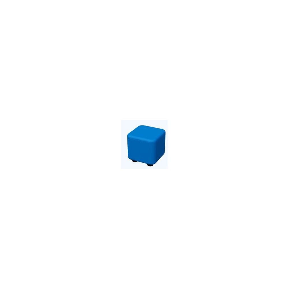Pouf Carré en cuir L60 x H43cm - BLEU - Taille adulte Pouf Carré en cuir L60 x H43cm - BLEU - Taille adulte