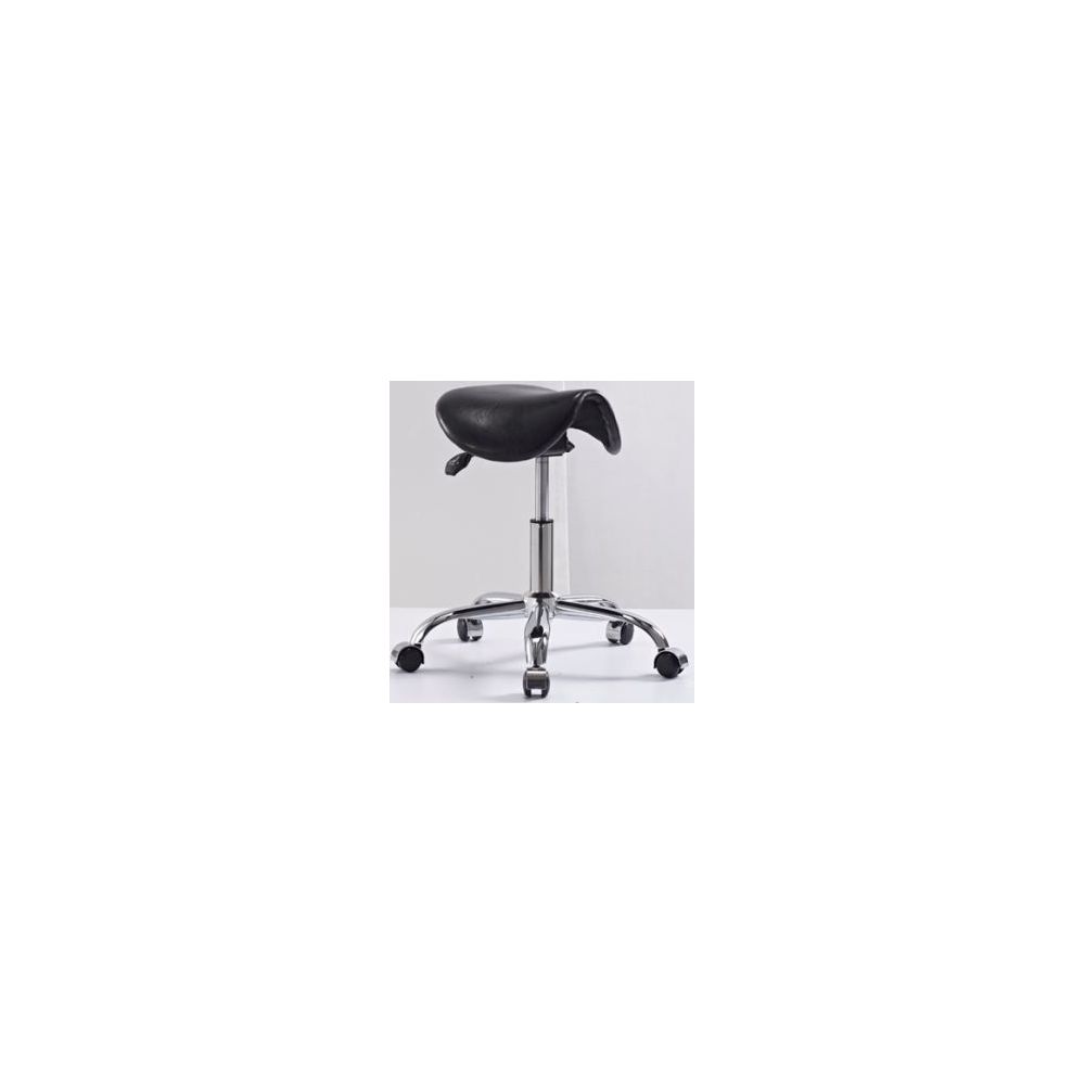 Tabouret Assis-debout à roulettes - Selle de cheval H 45cm - NOIR Tabouret Assis-debout à roulettes - Selle de cheval H 45cm - NOIR
