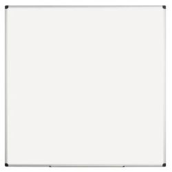 Tableau blanc 120 x 120 cm émaillé magnétique Cadre alu + auget **